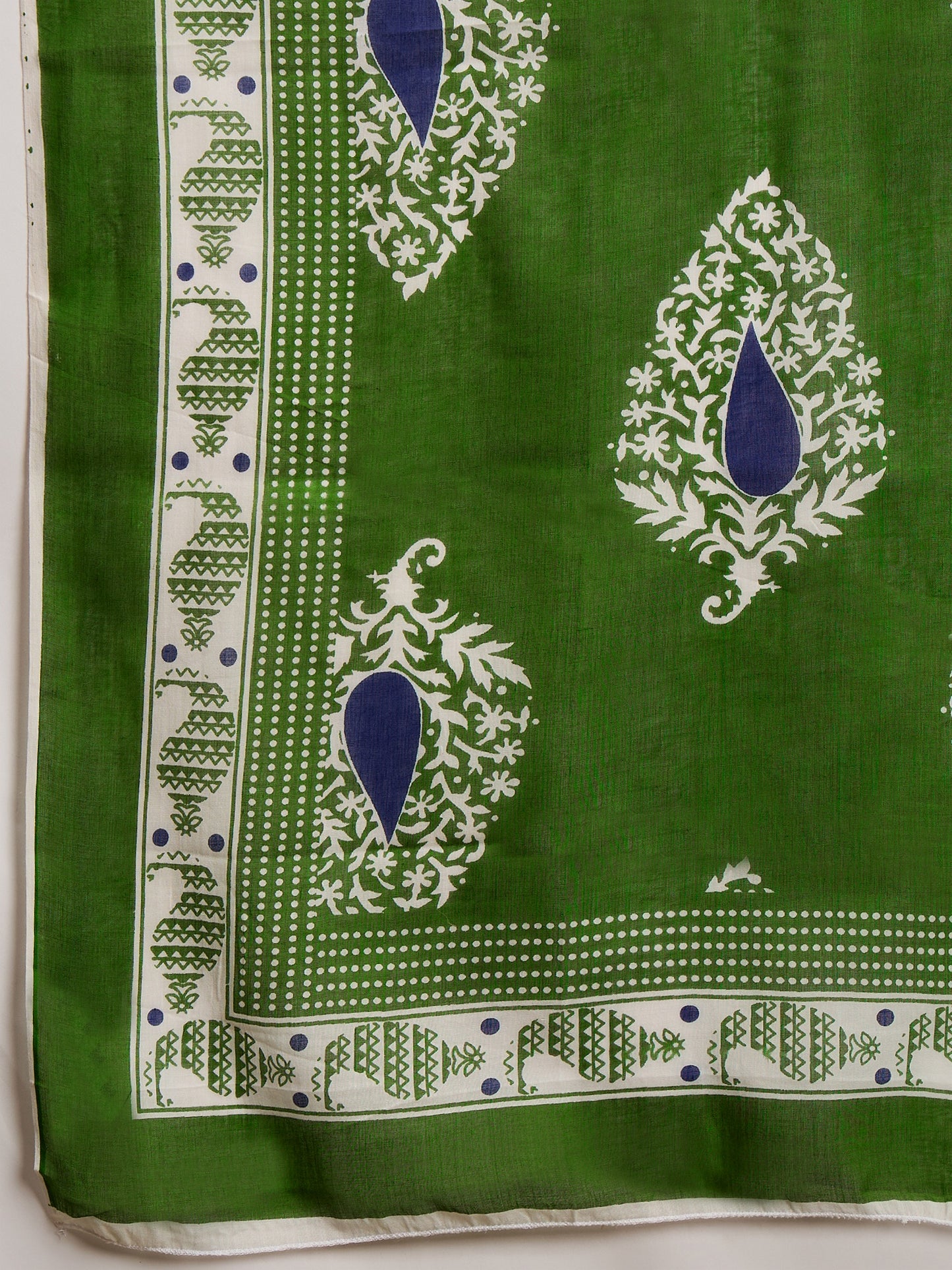 Green Printed Anarkali Kurta Set with Dupatta