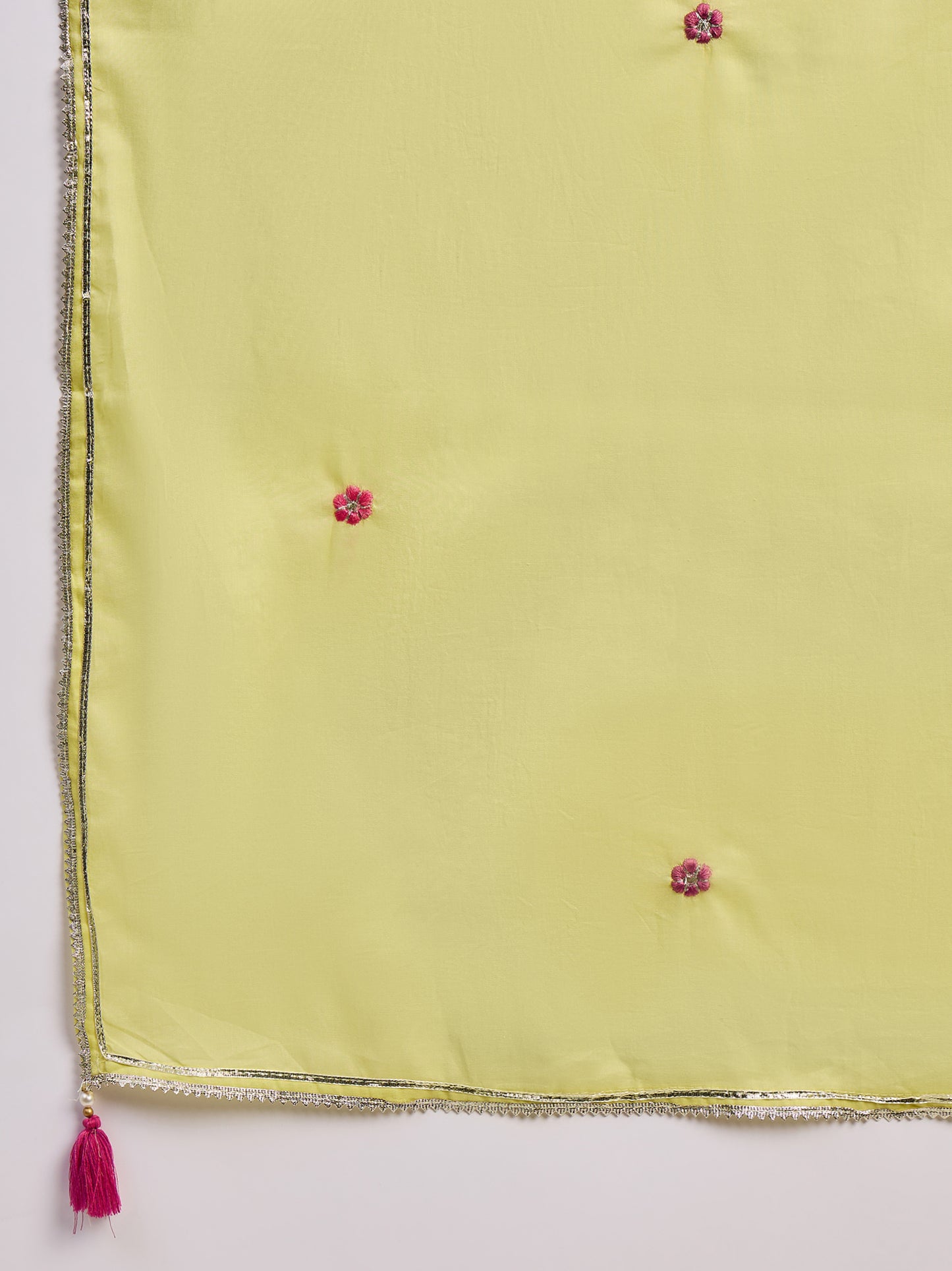 Embroidered Cotton Kurta Set with Dupatta