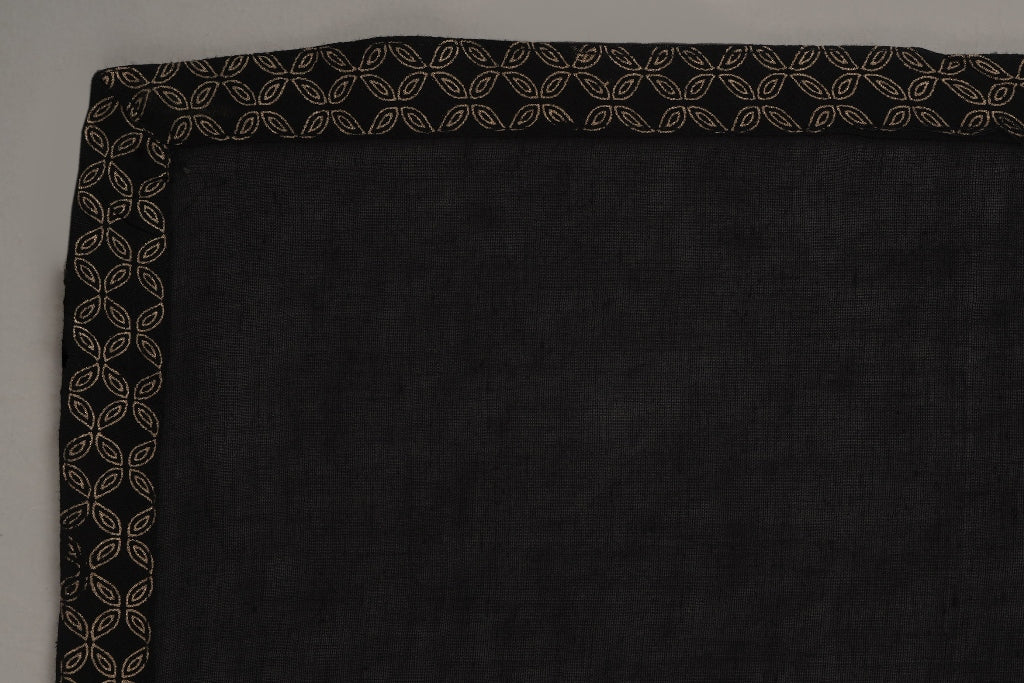 Black Gown Solid Dress with Dupatta