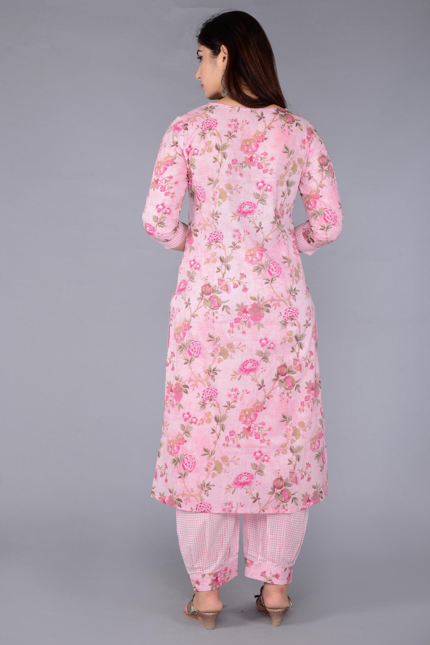 Pink Colour Designer Printed Kurta with Pant and Dupatta
