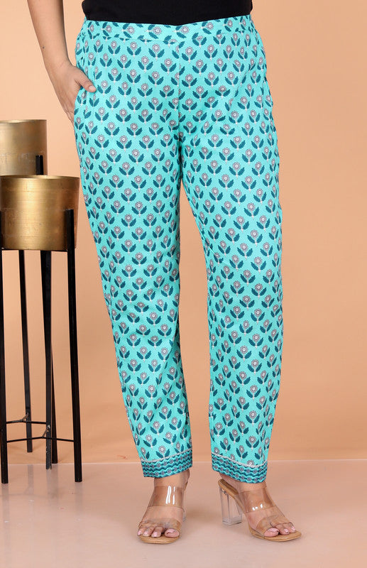Green Colour Designer Printed Kurta with Pant and Dupatta