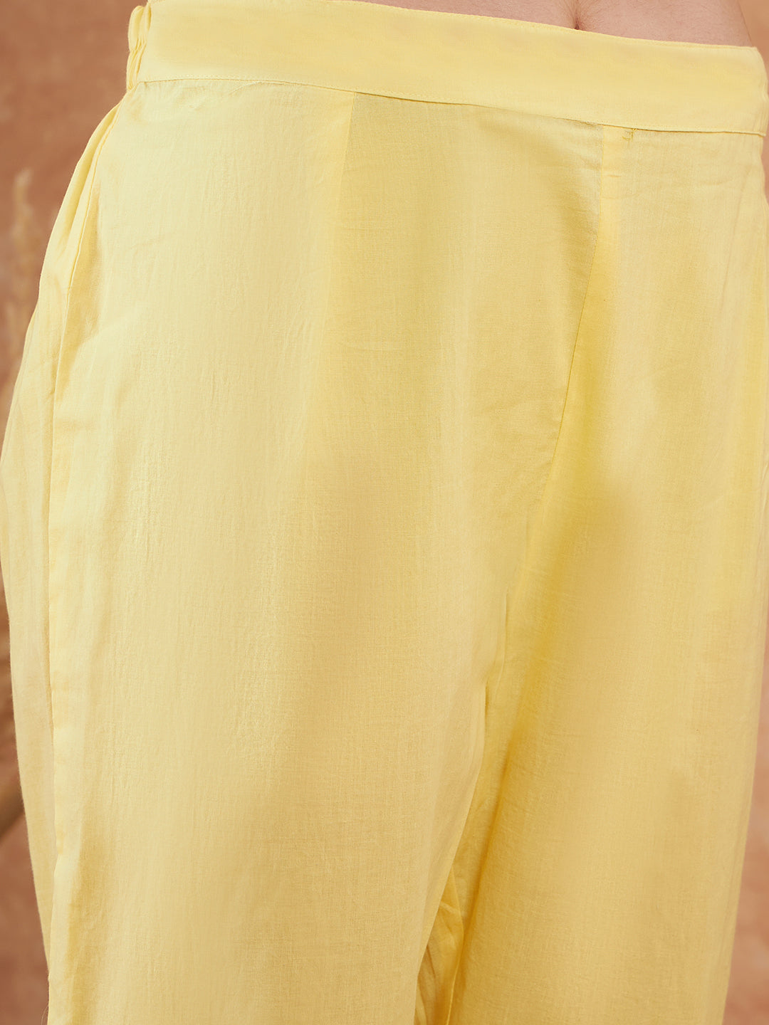 Sunshine Yellow Floral Embroidered Suit Set with Organza Dupatta