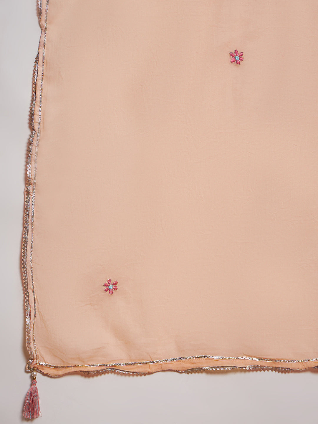 Peach Embroidered Anarkali Suit