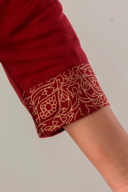 Maroon Flared Foil Print Gown with Dupatta
