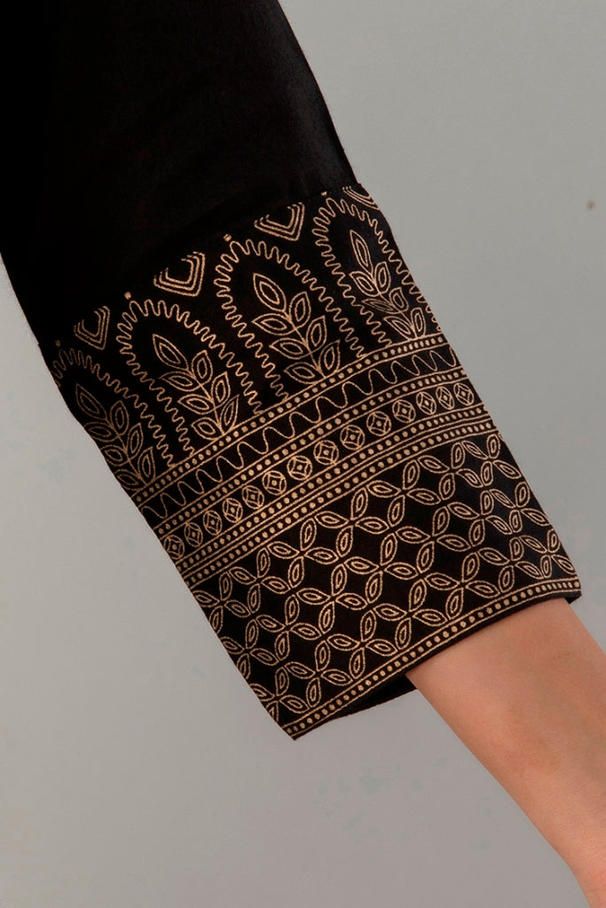 Black Gown Solid Dress with Dupatta