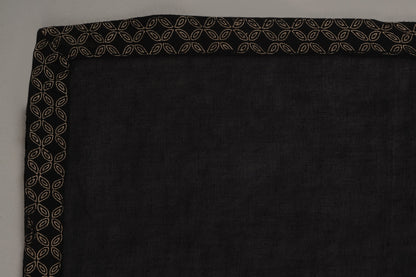 Black Gown Solid Dress with Dupatta
