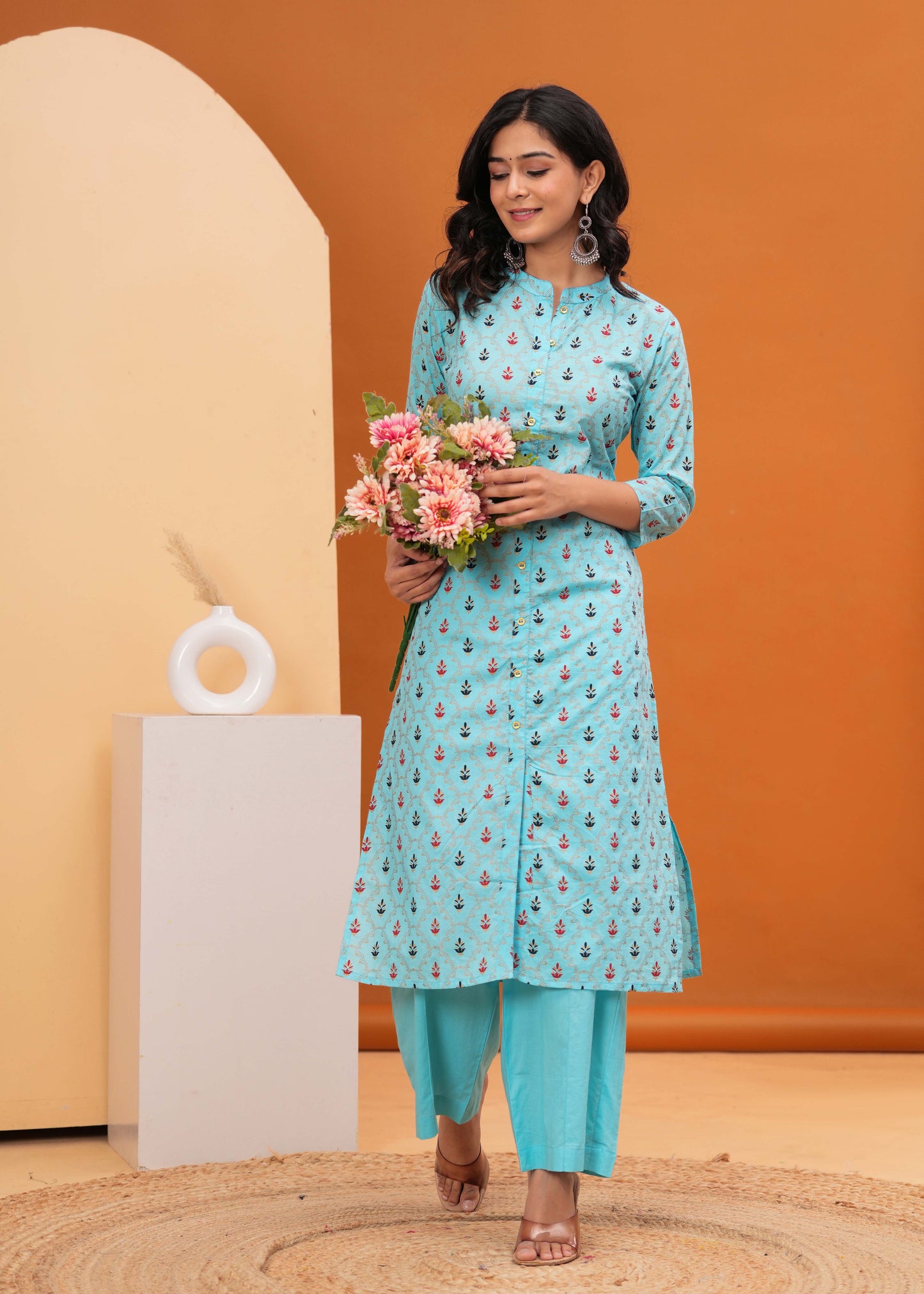 Kurti Master Women's Printed Straight Kurta Set