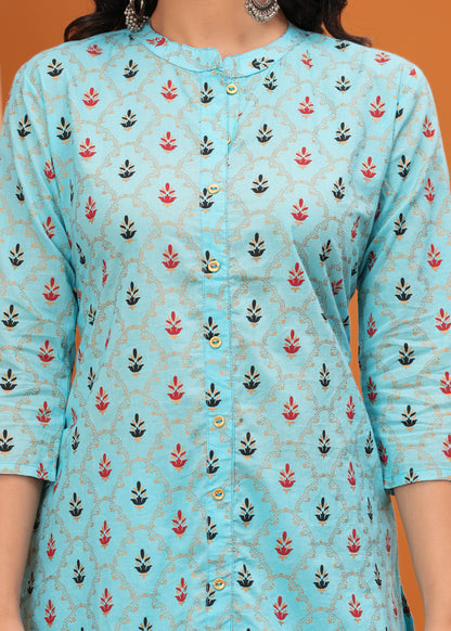 Kurti Master Women's Printed Straight Kurta Set