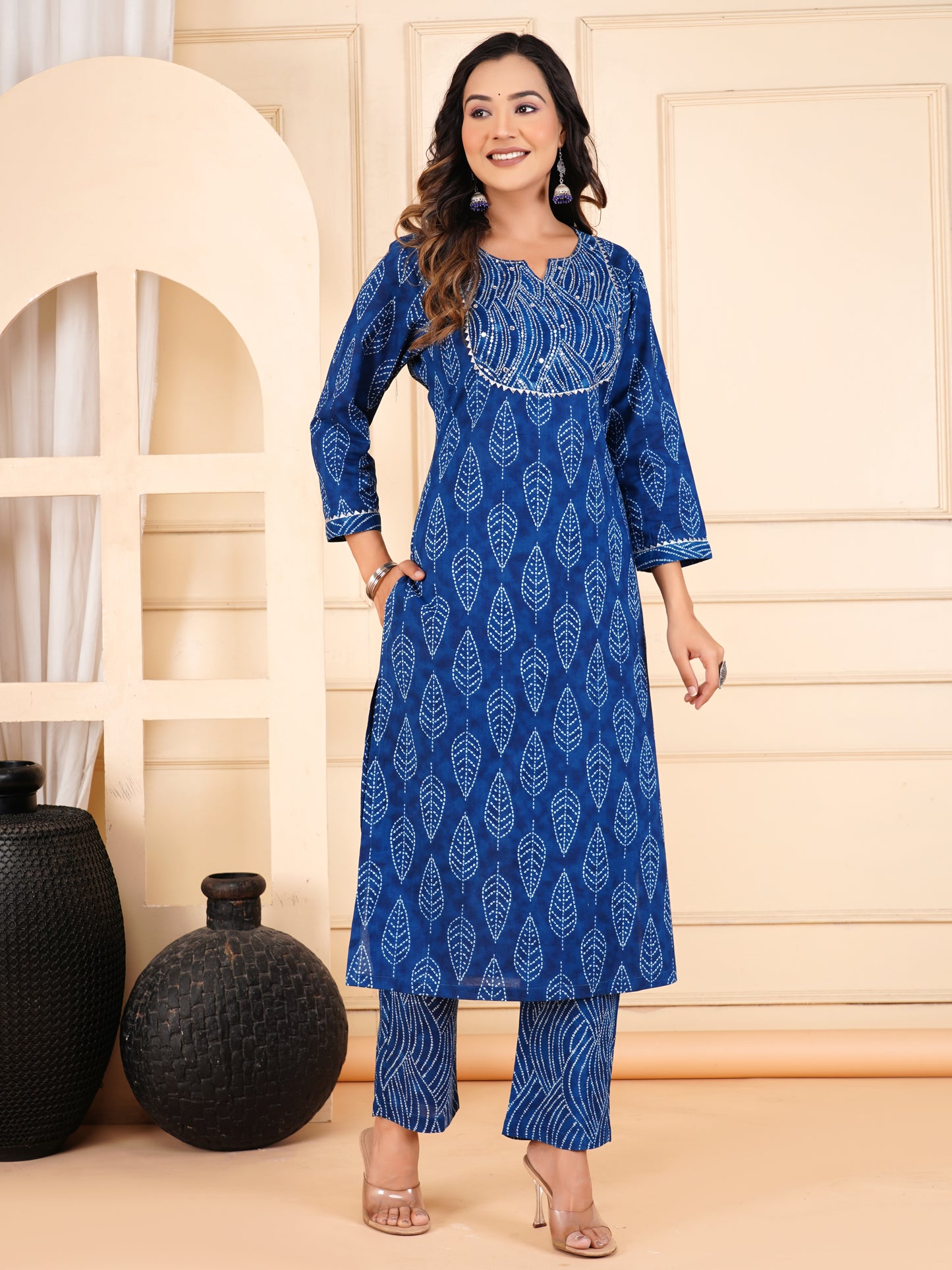 Blue Colour Designer Printed Kurta with Pant and Dupatta
