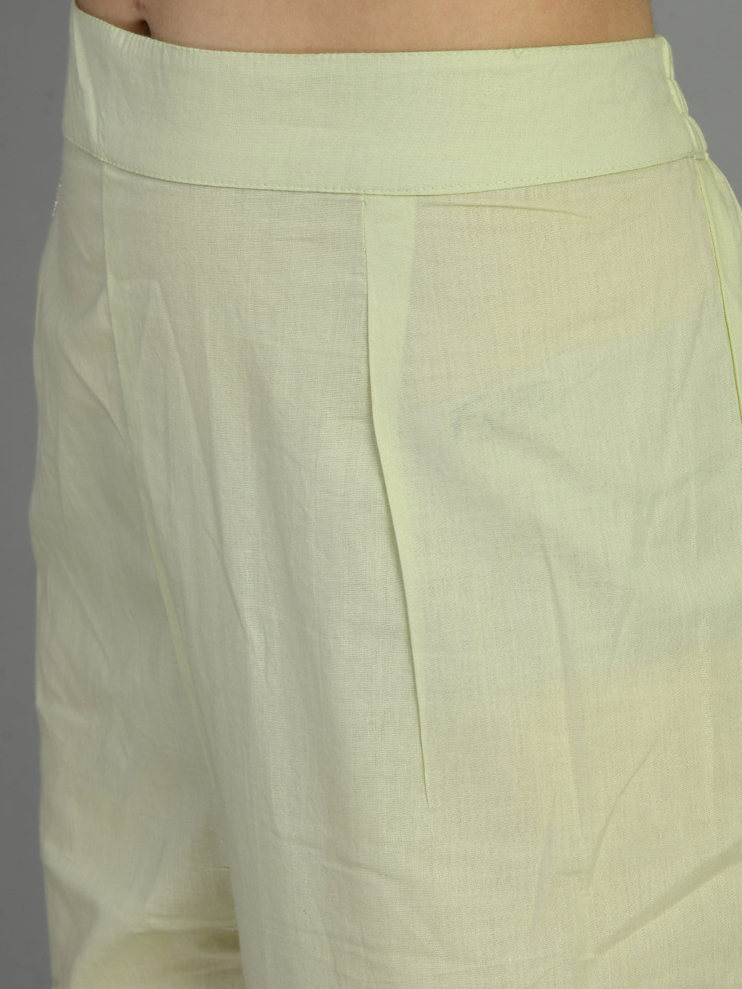 Light Green Embroidered Cotton Kurta Set with Dupatta