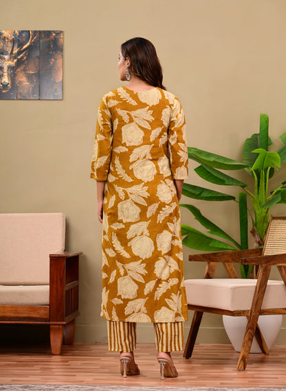 Kurti master Womens Embroidery Kurta Pant with Duaptta set