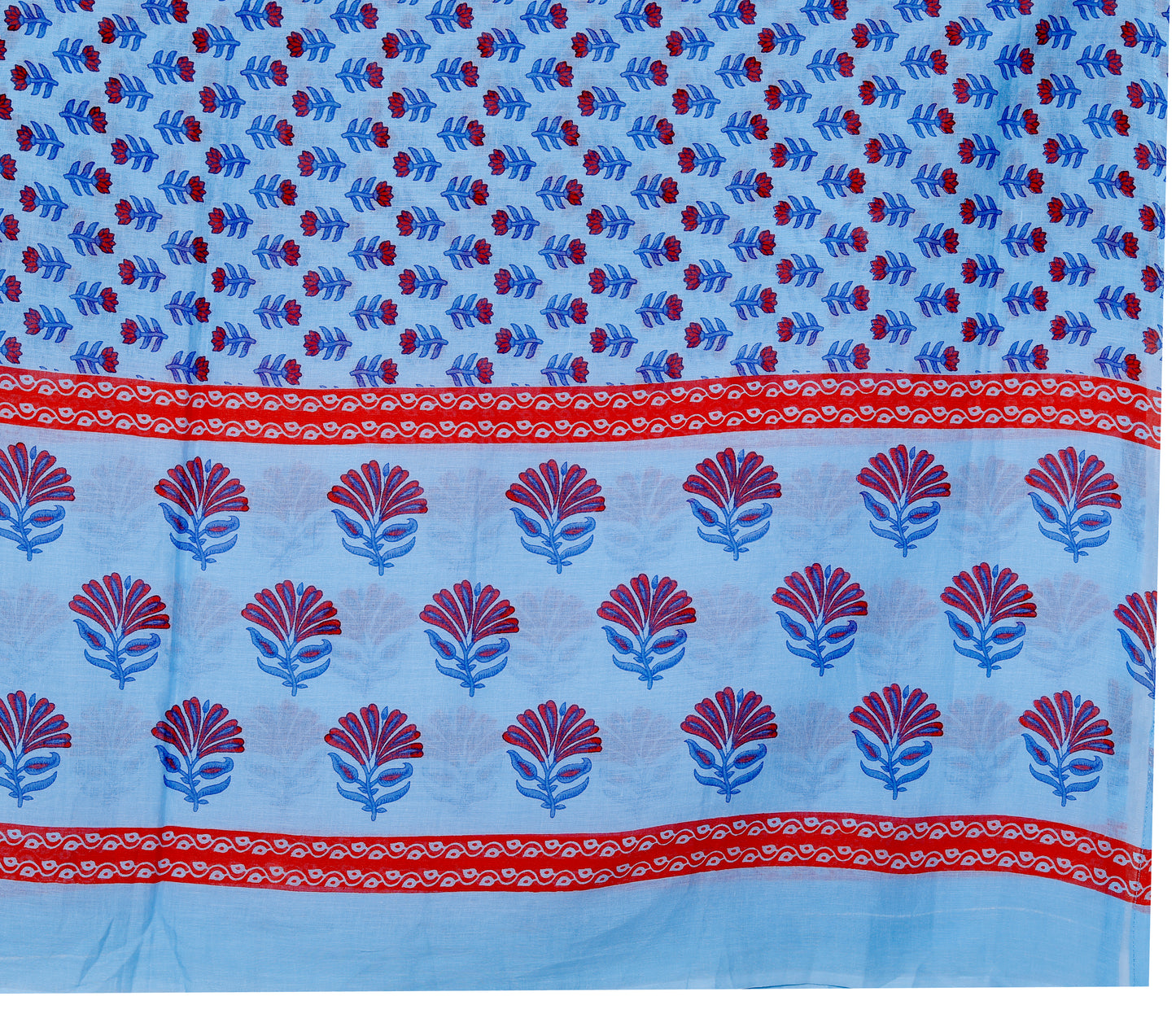 Blue Straight Printed Kurta with Pant and Dupatta