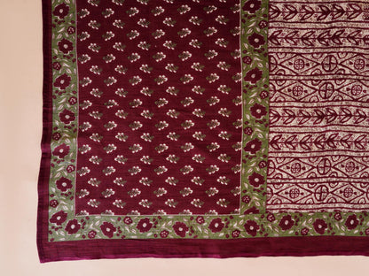 Wine Colour Designer Printed Kurta with Pant and Dupatta