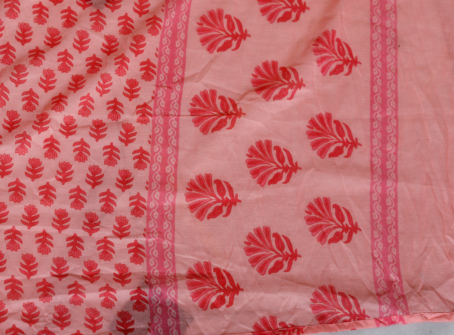 Peach Straight Printed Kurta with Pant and Dupatta