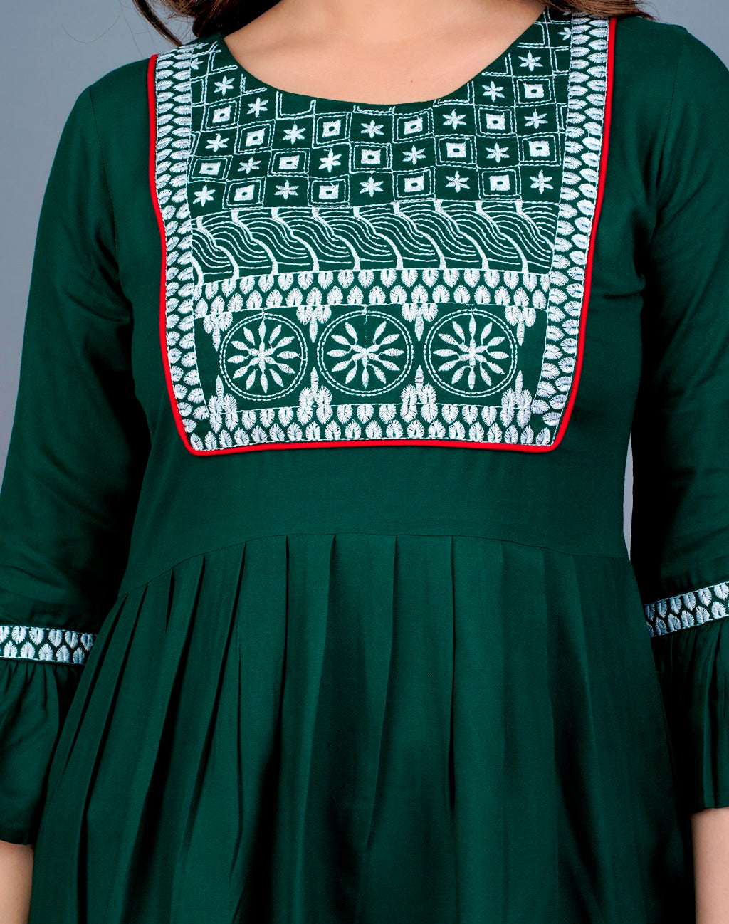 Green Embroidered Top